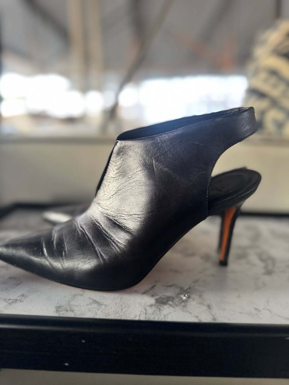Marc Fisher Ltd Slingback Pumps Size 9M Black Leather Heeled